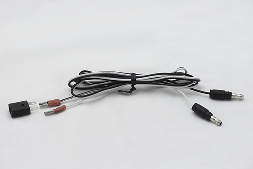 Wires and union - Regular-Wedge receptacle with a 3mm quick connector and 48'' Black & White wire_ bullet terminal on end. - 7340TB