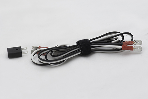 Wires and union - Regular-Wedge receptacle with 3mm quick connector and 48'' Black & White wire_Red terminal on end. - 7340TR